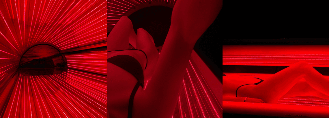 Casa Soleil red-light therapy photographs showing the bed and treatment experience